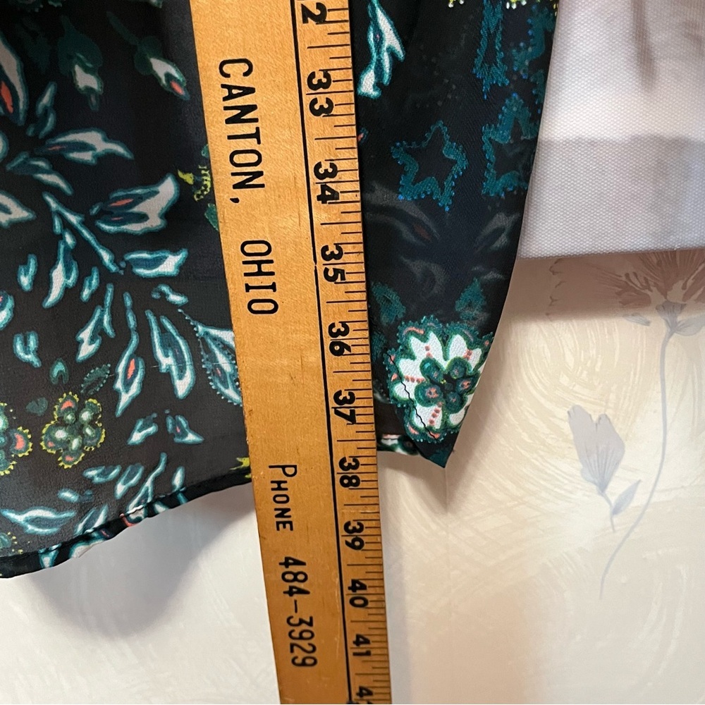 H&M Conscious Beach Cover Up‎ Women Size 12 Floral Drawstring Long Ruffle Sleeve - Picture 14 of 16